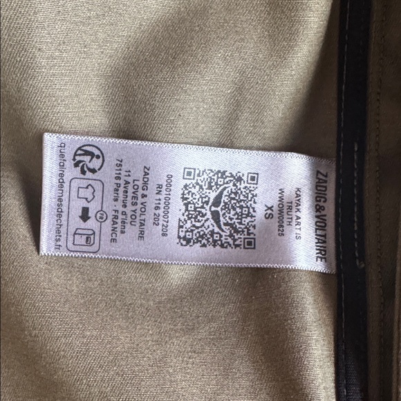 NWT $598 ZADIG and VOLTARE  Military Utility Jacket Back Graphic - Picture 4 of 6